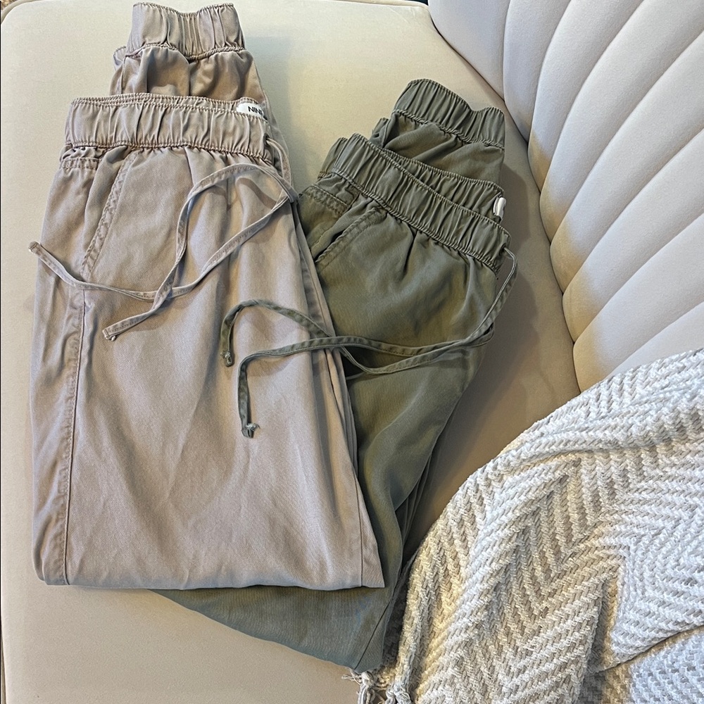 Nine West Taupe and Olive The Easy Jogger Duo